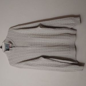 Izod Men's 1/4 Zip 100% Cotton Cable Knit Sweater